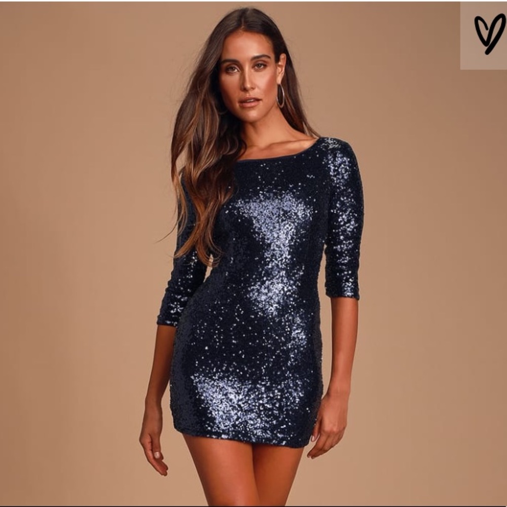 Navy blue Lulu’s sequin dress